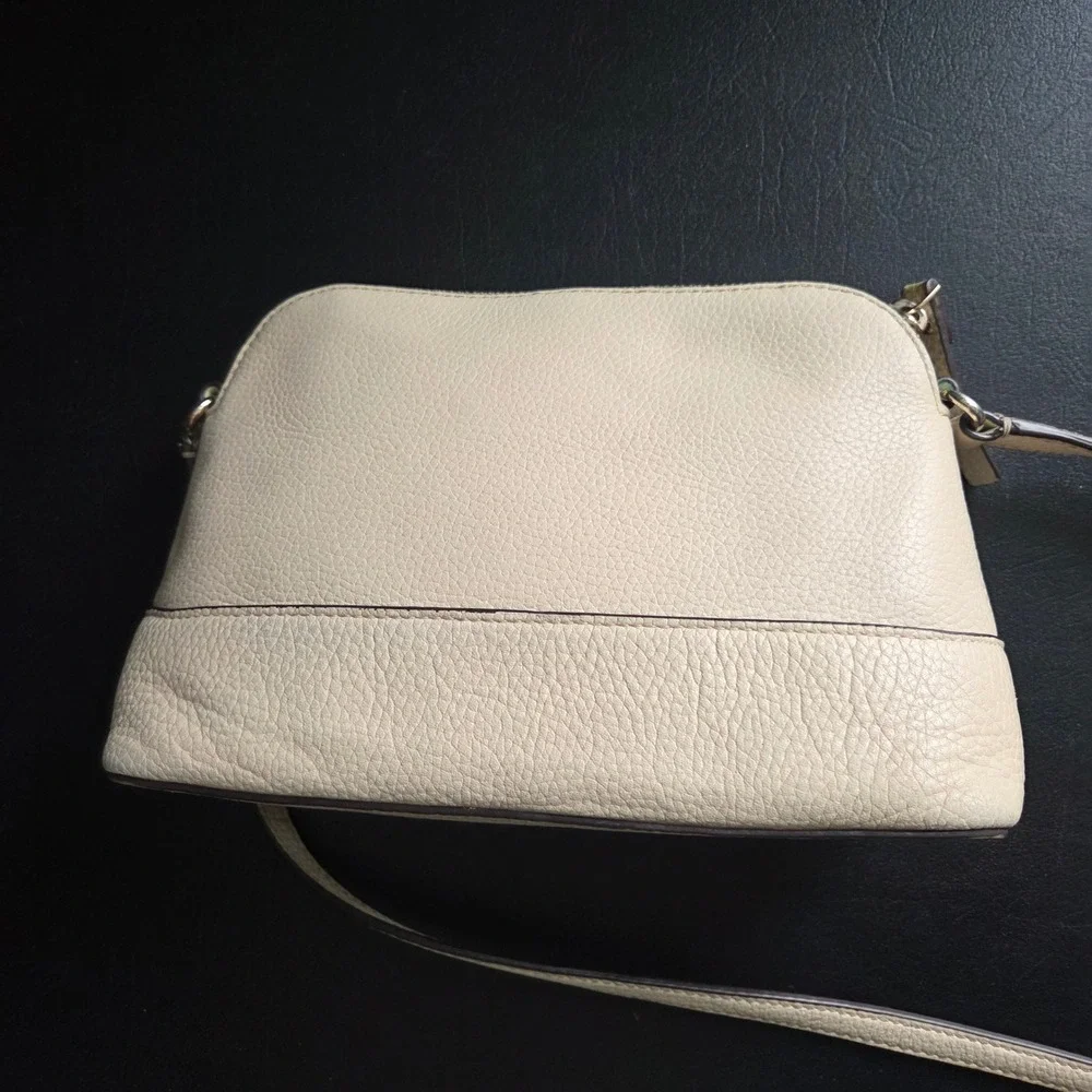 Kate Spade Hanna Southport Ave Crossbody Bag Beige Pebbled Leather WKRU7110